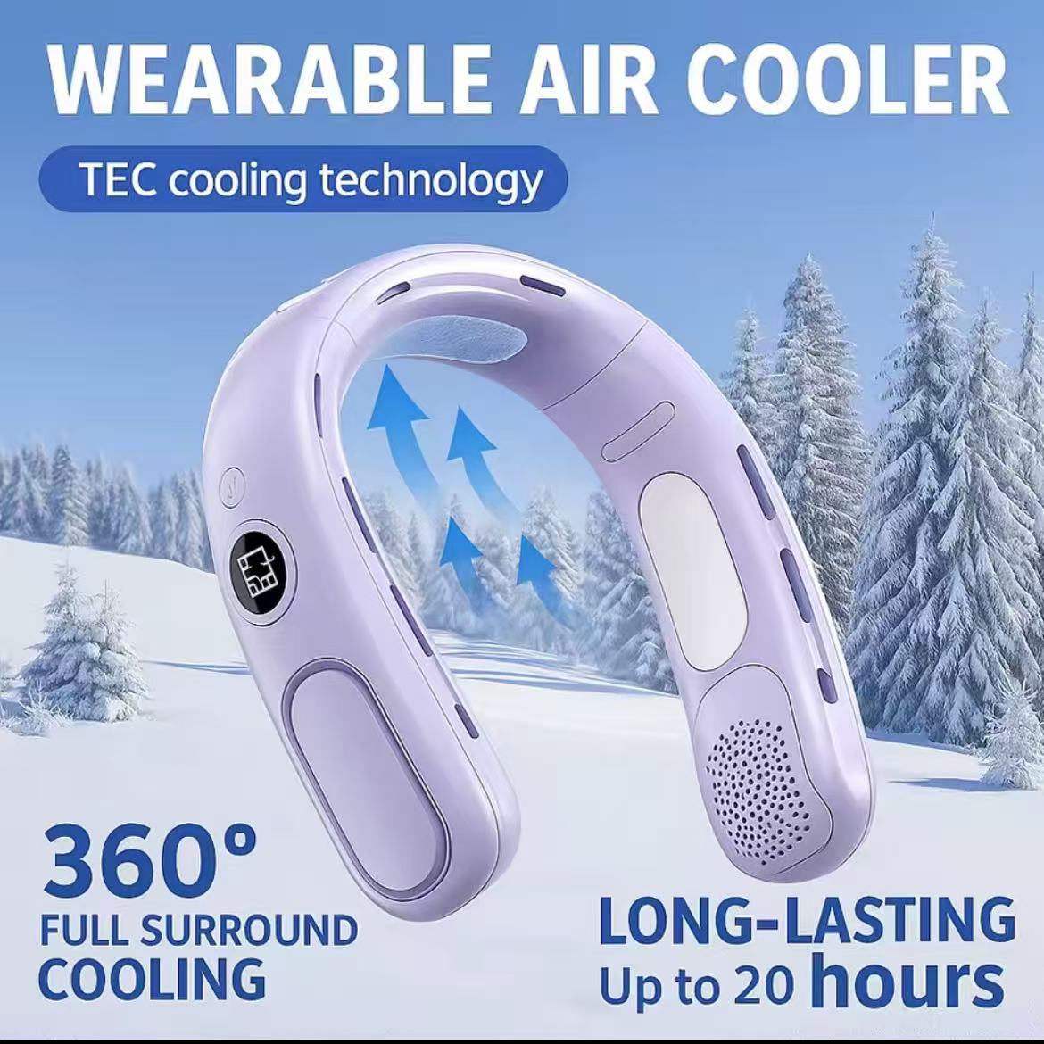 n90 neck fan semiconductor cooling 5 speed bladeless wearable fan usb rechargeable portable outdoor travel camping