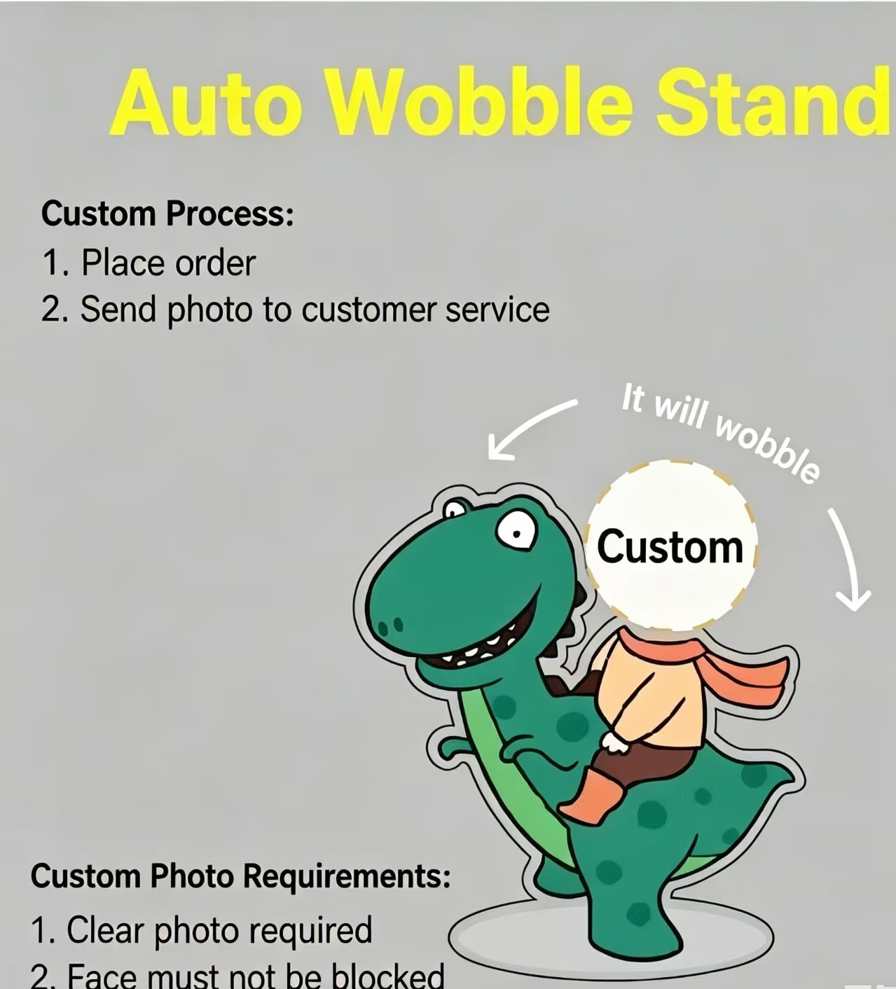 Custom Shake Bobblehead Ornament with Your Photo, Personalized Acrylic Cartoon Figure Dashboard Decor, Custom Family Kid Face Shaking Standee for Birthday Car Gift - Image 12