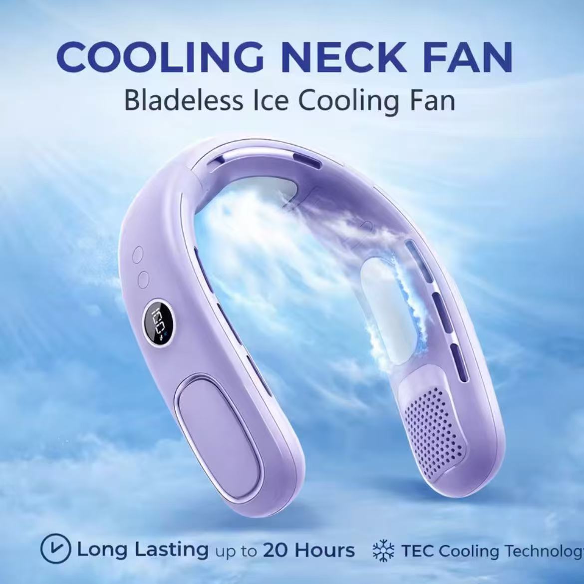 N90 Neck Fan Semiconductor Cooling 5-Speed Bladeless Wearable Fan USB Rechargeable Portable Outdoor Travel Camping - Image 2