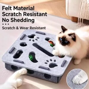 Multifunctional Pet Snuffle Feeding Box, Felt Puzzle Treat Dispenser Toy, Foraging Maze Game for Dogs & Cats Relieve Boredom