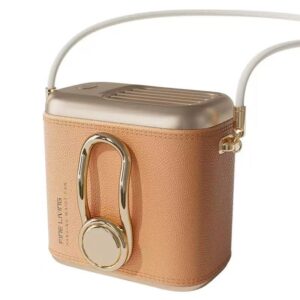 Luxury Leather Personal Ice Cooling Fan, Wearable Waist Portable Mini Air Conditioner